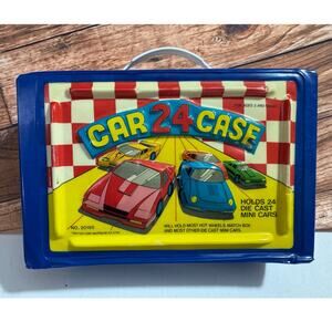 VTG Tara Toy Corp Die Cast Car Case Holds 24 Mini Cars 2 Trays 3D Graphics
